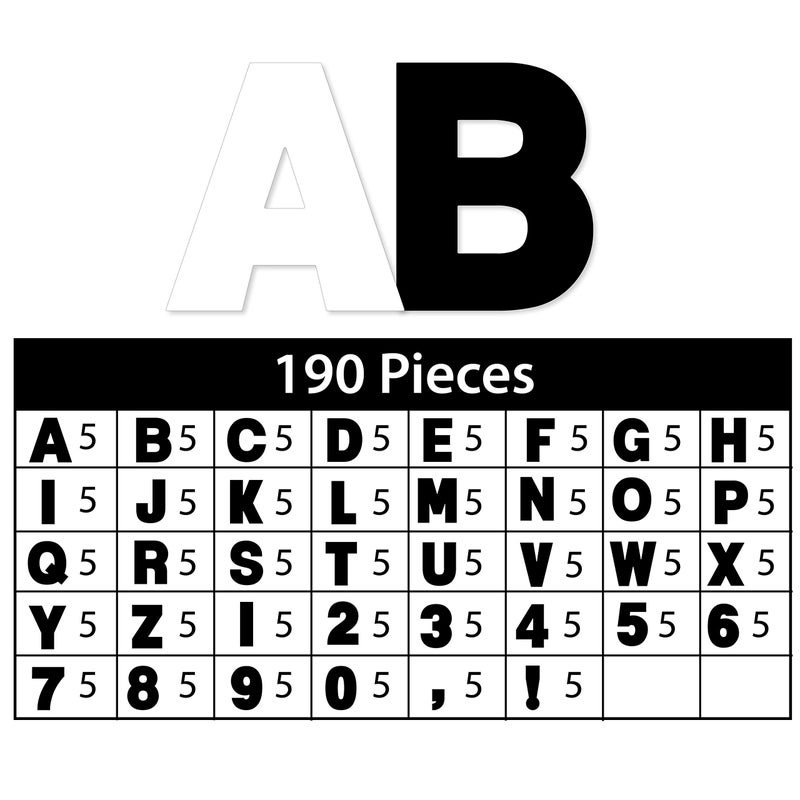 ArtSkills Poster Letters 4â€ Paper Letters for Poster Board Projects, Classroom Bulletin Boards, Sign Making Supplies, Black/White, 190 Pieces - Image 4